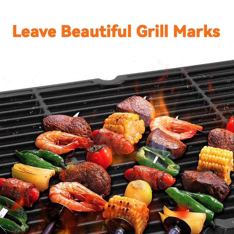 GGC 18 1/4 Inch Grid Grate Replacement for Charbroil, Coleman, Kenmore, Master Forge, Thermos, Uniflame, Master Forge and Others, 2 PCS Porcelain Coated Cast Iron Cooking Grid (18 1/4 x 13 1/8) - Image 4